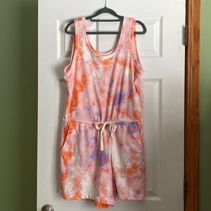 Tie dye shorts romper size L